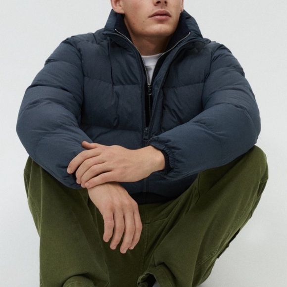 ZARA BASIC QUILTED JACKET Blue Puffer jacket. - Picture 4 of 10